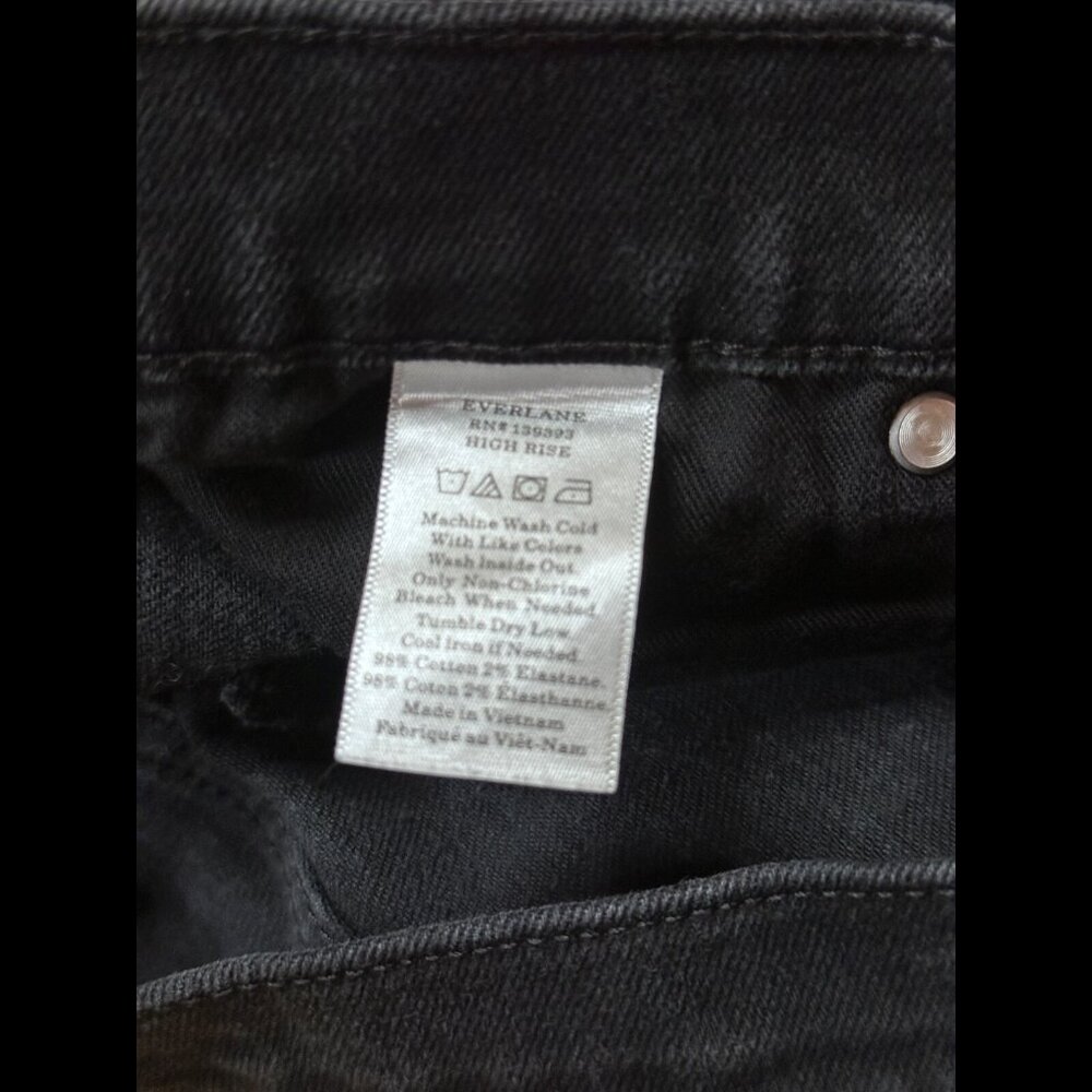 Everlane Jeans 2 Regular Womens Black Straight Denim High Rise - Picture 9 of 9